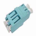 LC MM OM3 Aqua Duplex Plastic Fiber Optic Adapter